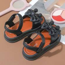 Caweiny Sandal thời trang Sunny cho bé gái, phong cách Hàn Quốc, đi hàng ngày ngoài trời, đế mềm, giày công chúa - màu đen - Xem 9