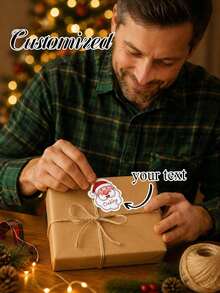 Customized Santa Claus Stickers, Name Stickers, Gift Packaging Stickers, Candy And Snack Packaging Stickers, Christmas Decorations, Gifts, Suitable For Water Bottles, Computers, Storage Boxes - Multicolor - View 3