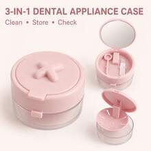 1PC/2PCs Multi-Function Portable Dental Appliance Cleaning & Storage Box, (With Automatic Lifting Basket & Leak-Proof Sealed Design), Includes Mirror Support Rod & Cleaning Brush Tool, Suitable For Oral Accessory Cleaning & Care, ABS Sealed Leak-Proof, Perfect For Users With Dental Braces Cleaning & Storage Needs - Multicolor - View 13