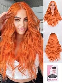 28 Inch White Curly Wavy Synthetic Wigs For Women Heat Resistant Long Body Wave Wigs With Middle Part Perfect For Cosplay, Daily Party Use - Multicolor - View 1