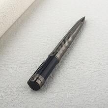 Twist Metal Ballpoint Pen Dark Blue Gun Gray Spiral Texture Business Office Writing Pen Gift For Men - 2003 - View 3