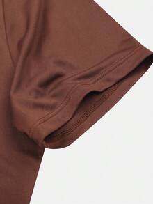 Nike Women's AS W NK ONE DF SS STD TOP Short Sleeve Knit Collarless T-Shirt TDD0639-265 - Brown - View 5