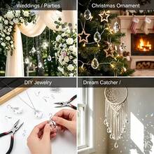 18pcs/28pcs DIY Crystal Prism Water Drop Pendant Set, Glass Bead Icicle Drip Decor With Hooks, Suitable For Dreamcatchers, Jewelry Making, Wedding Backdrop, Window Hanging Decor, Christmas Tree And Home Decoration - DIY Solar Catcher Kit - View 6