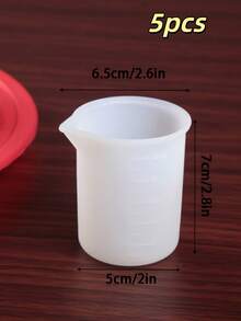 5pcs Silicone Liquid Measuring Cups, Kitchen Liquid Measuring Cups, Baking & Cooking Multi-Function Measuring Cups, Resin Crafting Tools, Essential Kitchen Tools, Kitchen Supplies - Multicolor - View 13
