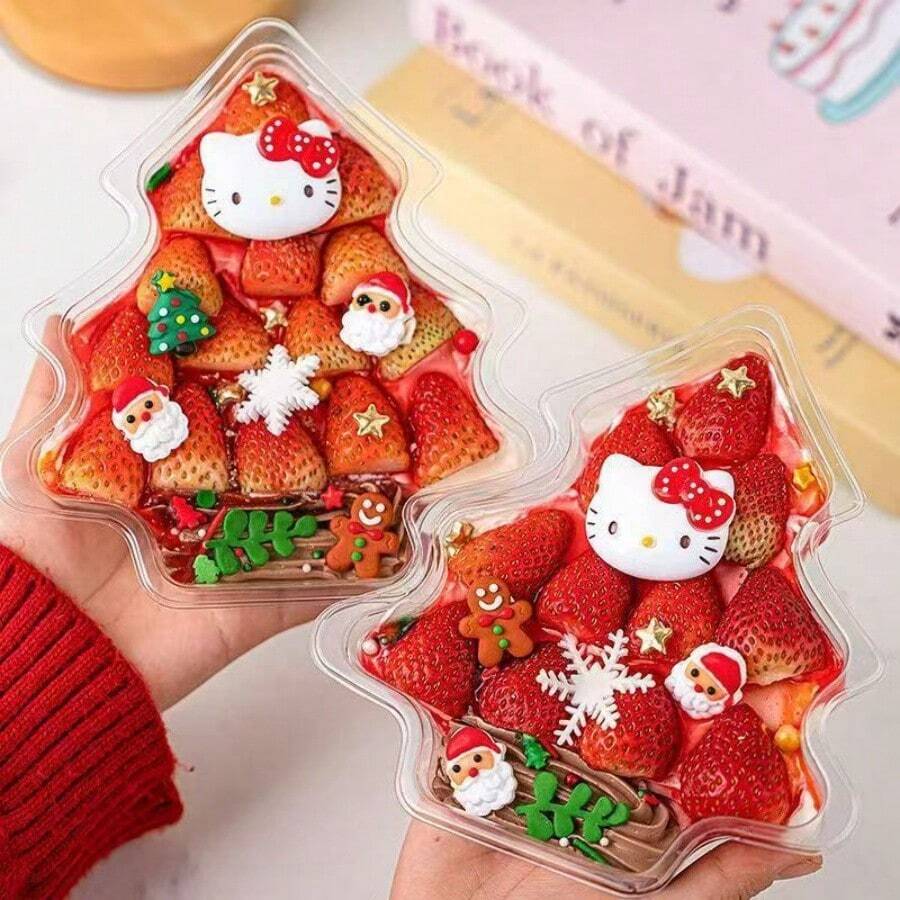 Reusable Transparent Christmas Tree Gift Box, Suitable For Holiday Desserts, Party DIY Decorations And Party Gift Containers