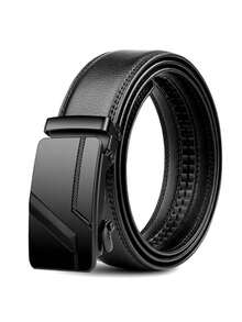 Men's Automatic Buckle Belt, Fashionable Casual Belt, Business Style Pants Accessories, Suitable For Outdoor And Daily Occasions - Black - View 6