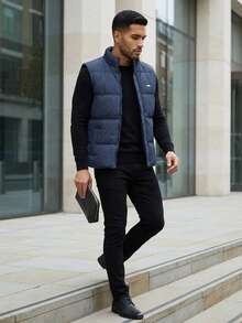 Men Waistcoats - Dusty Blue - View 3