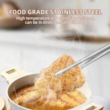 1/3Pcs Stainless Steel Food Tongs, Multi‑Size Serrated Long Handle Kitchen Tongs, Reusable Metal Serving Clip For BBQ Grilling Salad Buffet Party Cooking Utensils - Silver - View 6