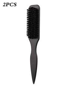 1pc Multi-Color Unisex Boar Bristle Smoothing Back Comb, Beard Brush, Frizz-Smoothing Edge Control Comb, Volumizing Wooden Handle Comb, Detangling Comb, Hairline Control Comb, Slip-Away Comb, Plastic Hair Comb, Create Smooth Ponytail And Bun - With Wide Tail Back Comb And Detangling Comb, Convenient For Parting, Styling, Polishing And Smoothing Hair, Create Smooth Frizz-Free Hairstyle - Multicolor - View 15