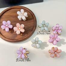 5pcs Elegant Floral Hair Clips Set, PVC Material, Fashion Hair Clips, Suitable For Decorating Front And Sides Of Hair, Exquisite Texture - Multicolor - View 3