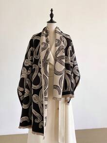 1 chiếc khăn quàng cổ nam họa tiết hình học tối giản dệt jacquard giả cashmere ấm áp, khăn choàng văn phòng thời trang đa năng, khăn choàng trang trí ấm áp mặc đường phố mùa thu/đông, phù hợp phối đồ hàng ngày - Nhiều màu - Xem 6
