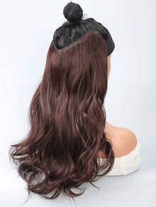 Synthetic V-Shaped Black 4-Clip 50cm Medium Length Curly Hair Extensions - Dark Brown - View 5