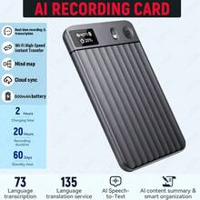 LIGE's New Smart Recording Card Supports Playback, Speech-To-Text, Text Translation, Meeting And Phone Recording, And Real-Time Recording A Slim, Portable, And Versatile Recording Card. - View 12
