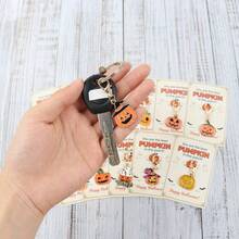 12pcs Halloween Pumpkin Keychain, Funny Jack‑O‑Lantern Charm With Card, You Are The Best Pumpkin In The Patch Keepsake Bag Pendant Holiday Gift - Multicolor - View 4