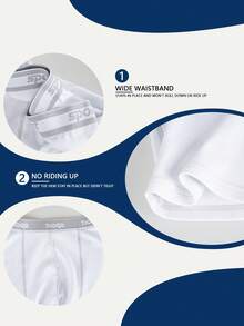 Norcotton 1pc Warm Thermal Fleece Sports Underwear White Long Leg Boxer Shorts - White - View 5