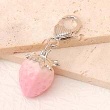 1pc/Multi-Pcs Women's Acrylic Electroplated Colorful Strawberry Pendant Keychain Bag Charm Accessory - Multicolor - View 7