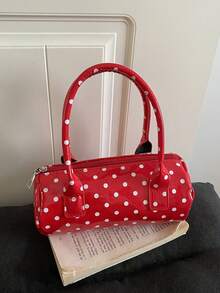 A Stylish And Sweet Polka Dot Tote Bag Is An Ideal Gift For Teenagers, Suitable For Outdoor Activities, Play, Or Commuting. - Multicolor - View 12