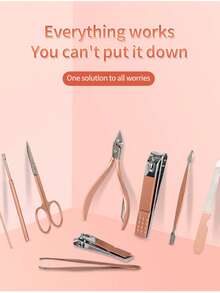 Manicure Set 30 In 1 Nail Clippers Set,Nail Manicure Kit For Women,Toenail Clippers,Pedicure Kit,Pedicure Tools,Suitable For Travel Manicure Tools (Rose Gold) - Multicolor - View 2