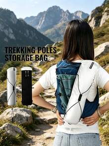 1件裝可攜式登山杖收納袋，可掛在背包上，輕量登山杖/徒步杖收納袋，適用於越野跑背心與背包的專屬固定夾，適合登山、露營、旅行裝備整理 - 彩色 - 查看 1