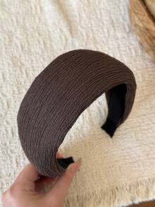 1pc Solid Color Fabric Wide Pleated Headband, Fashionable Minimalist Hair Hoop, Versatile For Outings, High Crown Hair Accessory For Women - Multicolor - View 8