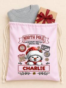Christmas Exclusive Drawstring Backpack Single Pack! Large-Capacity Canvas Tote Bag, Drawstring And Rope Handle,Creating A Unique Item. Christmas Decoration,Festive Storage Bag With Closure, Suitable For Christmas Eve, Birthday, Secret Santa Gift - Multicolor - View 8