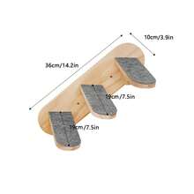 1pc Wall Mounted Cat Ladder Cat Perch, Cat Villa, Wooden Cat Shelf For Playing, Climbing And Jumping, Cat Wall Furniture, Max Load Capacity 12kg (26lb) - Apricot - View 10