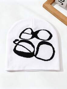 1pc Vintage Style Glasses Knit Beanie Hat, Autumn/Winter Streetwear Unisex Casual Warm Minimalist Woolen Cap - Multicolor - View 11