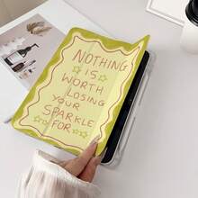 1pc Wavy Border Positive Quote "Nothing Is Worth Losing Your Sparkle For" Print Tablet Case Compatible With IPad PRO/AIR, Compatible With SAMSUNG,Compatible With XIAOMI Pad 5/6/7,Compatible With Huawei Matepad - Multicolor - View 5