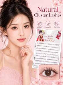 WANPIN WAN PIN Zhaojun 10-Row Natural Lower Eyelashes, 6mm B-Curl Fine Cluster False Eyelashes, Lightweight Soft And Slender, Creating Defined Single Lash Look, Seamless Comfortable Fit, Suitable For Daily Natural Eye Makeup - C - View 2