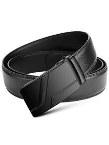 Men's Automatic Buckle Belt, Fashionable Casual Belt, Business Style Pants Accessories, Suitable For Outdoor And Daily Occasions - Black - View 10