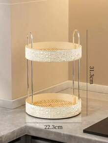 1PC 360° Rotatable Desktop Storage Organizer Tray, Multi‑Purpose Countertop Rack With Built‑In Drainage Design, Neat Storage For Cosmetics, Brushes And Office Supplies - View 8