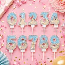 HIBIRTH 1pc Creative Ocean Theme Birthday Number Candle Cake Decoration 0-9 Indoor Cake Candle Starfish Beach Candle Birthday Party Baking Plug-In - View 3