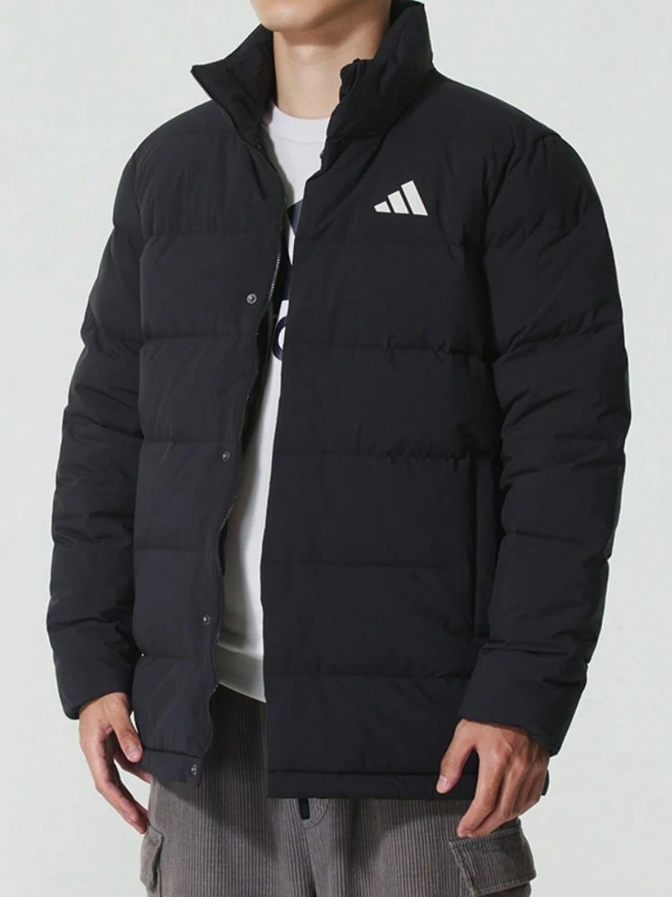 Adidas Sportswear Men's Winter Windproof Insulated Stand-Collar Zip-Up Down Jacket - Black - View 1