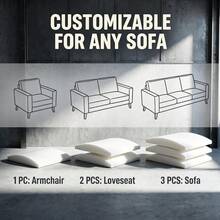 White Arched Foam Cushion 1/2/3pcs 20x20 Inch, High Density Curved Sofa Support Pad, For Living Room Sofa Sagging Repair - Multicolor - View 7