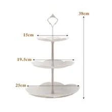 3PCS 3 Tier Cake Stand Afternoon Tea Wedding Plates Party Embossed Tableware - View 10