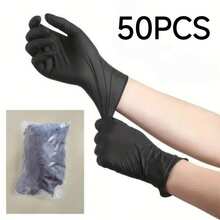Wholesale--2/50/100PCS Black Disposable Composite Nitrile Gloves - Disposable Household Cleaning Gloves, Suitable For Hair Dyeing, Tattooing, Mechanical Maintenance And Cleaning, Multi-Functional Hand Protection, Kitchen Essential (With Packaging Bag) - Black - View 14