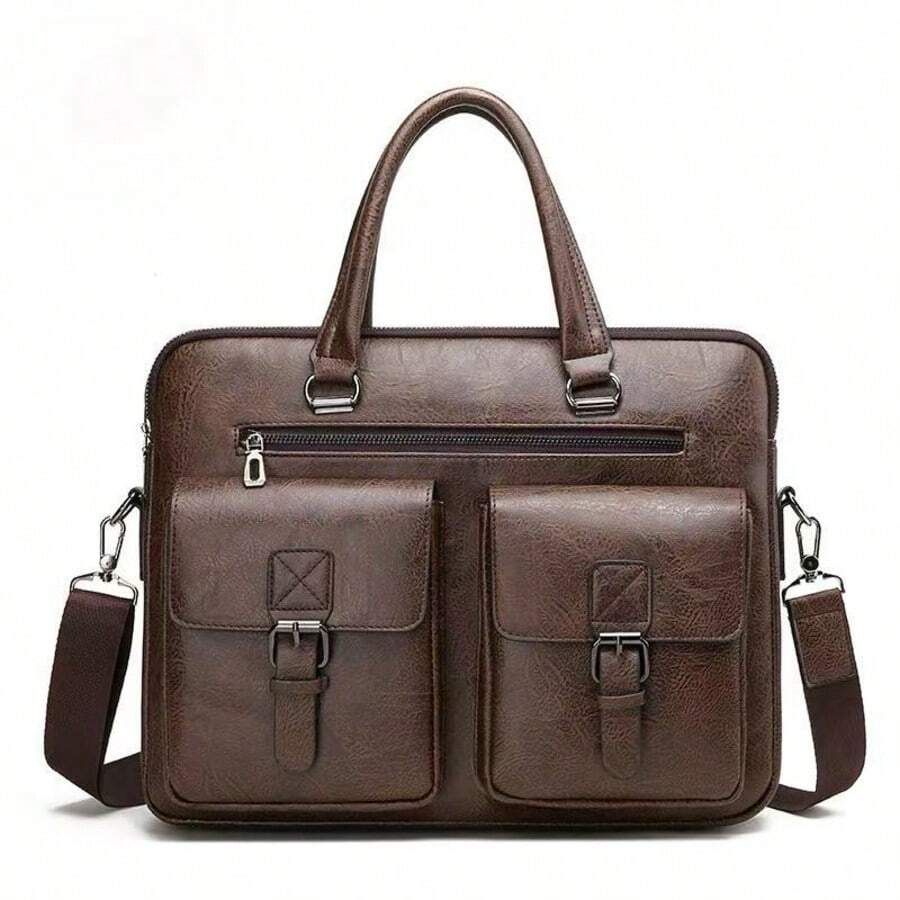 Men Briefcase - Brown - View 1