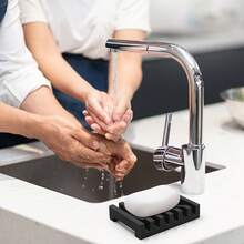 1pc Silicone Soap Dish, Self-Draining Soap Holder, Non-Slip Soap Tray, Keeps Soap Dry And Clean, Durable And Easy To Clean, Suitable For Bathroom, Shower, Kitchen Sink Countertop Storage - A - View 5