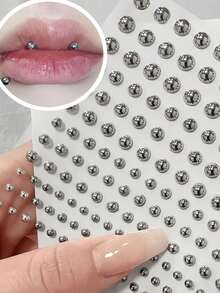 1650/825/165/1pc 3-6mm Akrilik Berlapis Perak Cincin Hidung Palsu, Anting, Stiker, Alis dan Bibir Palsu, Perhiasan Tubuh Tanpa Tindik, Stiker Wajah - MultiWarna - View 6