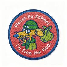 1pc/2pcs/3pcs/4pcs Please Be Patient I'm From The 1900s Iron‑On Patch, Round Retro Cartoon Mouse Funny Embroidered Applique - Multicolor - View 10