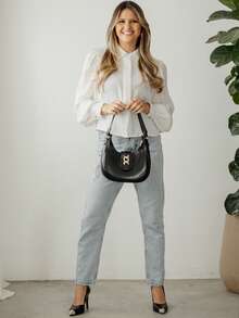 Santorini handbag Women's Medium Baguette Shoulder Bag, Stylish And Casual - 查看 5