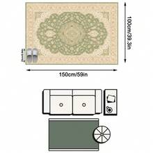 1PC Green & Pink Floral Medallion Pattern Traditional Persian Carpet, Elegant French Vintage Style Faux Cashmere Rectangular Area Rug With Multi-Layer Petal Center Medallion And Exquisite Border Details, Machine Washable, Suitable For Living Room/Bedroom/Spring Home Decor, Aesthetic Home Decoration - Multicolor - View 14