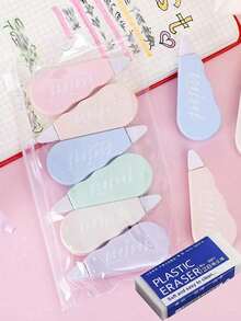 2/6pcs Macaron Correction Tape, Mini Correction Tape, Multi-Color Options, High Aesthetic, Large Capacity, Compact And Portable, Smooth Dispensing, Durable, Strong Coverage, Suitable For Students' Daily Homework, Note Correction, Back To School Season - A - View 11