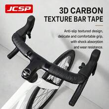 JCSP 3D Carbon Fiber Texture Bicycle Handlebar Tape, Comfortable Grip, Thick Anti-Slip Shock Absorption, Suitable For Road Bike Handlebars, Badminton Rackets And More, Road Bike Carbon Fiber Texture Handlebar Tape - Multicolor - View 1