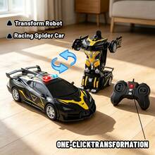 1pc Transforming Remote Control Police Car, Transforming Car Robot Toy, One-Click Auto Demo, 2.4Ghz, Transforming Car Remote Control Robot Toy, With Police Lights LED Cool Lighting, One-Click Transformation And 360° Rotation Drift, Suitable For 3-5, 6-9, 10-12+ Years Old Boys/Girls, Children's Transforming Toy Is A Cool Birthday Surprise Gift Christmas Gift - Multicolor - View 7