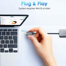 Adaptor Ethernet, Konverter Jaringan USB-C ke RJ45 2.5Gbps dengan Pengisian Daya PD 95W, Aluminium, Pasang & Mainkan untuk Laptop/PC - Grey - View 4