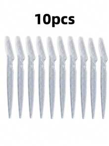 10/5/1pc Crystal Multi-Color Eyebrow Knife Set, Precision Short Blade Facial Hair Trimmer, With Transparent Colored Handle, And Gentle Epidermal Smoothing Tool, Suitable For Eyebrow Shaping, Facial And Body Hair Removal - Multiple Styles - View 10