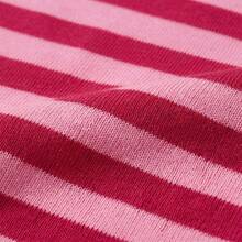 Plus Size Women's Casual Top, Striped Contrast Ribbed Knit, Everyday Wear, Spring/Autumn - Hot Pink - View 6