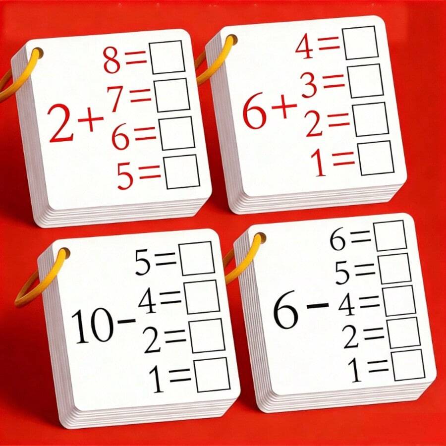 108 Tarjetas de Práctica de Suma y Resta, Tarjetas de Descomposición Numérica de Suma y Resta, Desarrollar Habilidades Matemáticas, Mejorar la Capacidad Aritmética a Través de la Práctica de Cálculo Mental, Ayudar a los Estudiantes a Dominar la Combinación y Descomposición de Números, Adecuado para Suministros de Enseñanza, Estudio en Casa, Enseñanza en el Aula, Enseñanza de Matemáticas, Suministros de Regreso a la Escuela, Regalos de Regreso a la Escuela