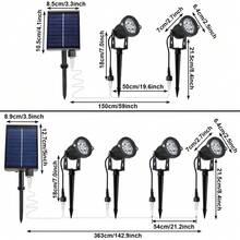 Outdoor Solar Spotlight, LED Landscape Light/Split-Type Floodlight, IP44 Ground Stake Lawn Light, 8 Lighting Modes Auto On/Off, Solar Wall Light & Ground Light 2-In-1, Dark Sensor Light Control Solar Light, Suitable For Christmas, Halloween, Thanksgiving Decoration Lights, Garden Yard Balcony Lawn Roadside Villa Playground, Adjustable Beam Solar Tree Light, Outdoor Landscape Lighting Fixture - Solar Split Flood Light - 2-head - View 5
